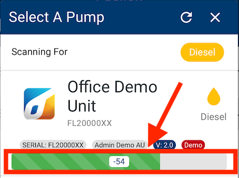 Bluetooth Signal Strength - Pump Selection