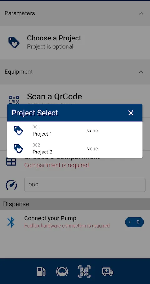Fuellox mobile project example options